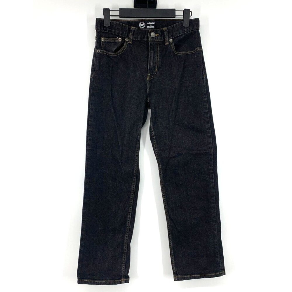 Wonder Nation Jeans Black Relaxed Fit Straight Leg Adjustable - Picture 1 of 9
